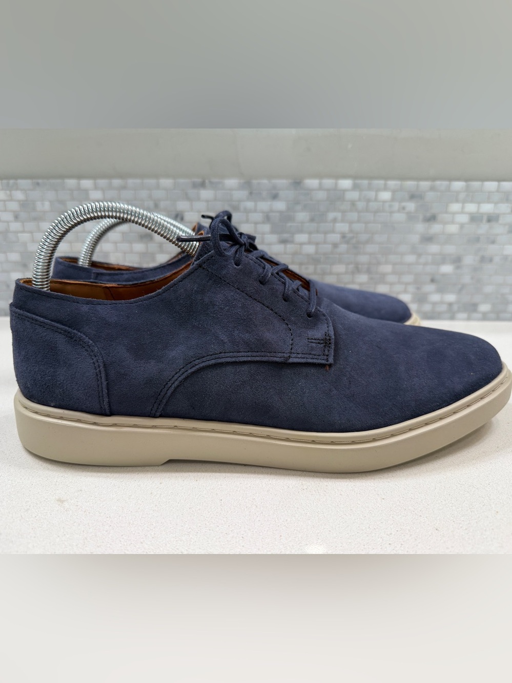 Allen Edmonds “Henderson” Mens LACE-UP Derby Sneakers 10 D NWT Navy Blue Suede